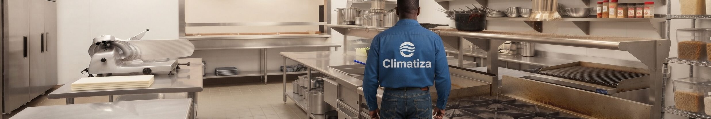 Especialistas de Climatiza Panamá trabajando en el restaurante